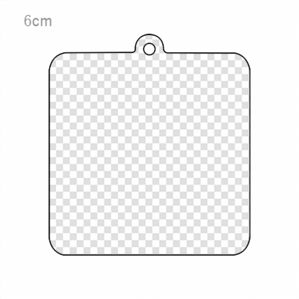 角印 正方形アクリルキーホルダー 6cm