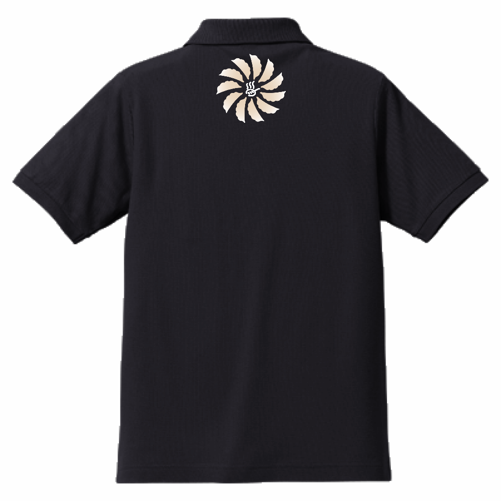 ドライCVCポロシャツ(ネイビー)左胸ロゴ/襟下シンボル